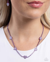 Load image into Gallery viewer, Homecoming Hearts - Purple NECKLACE-Historic Hearts - Purple EARRINGS
