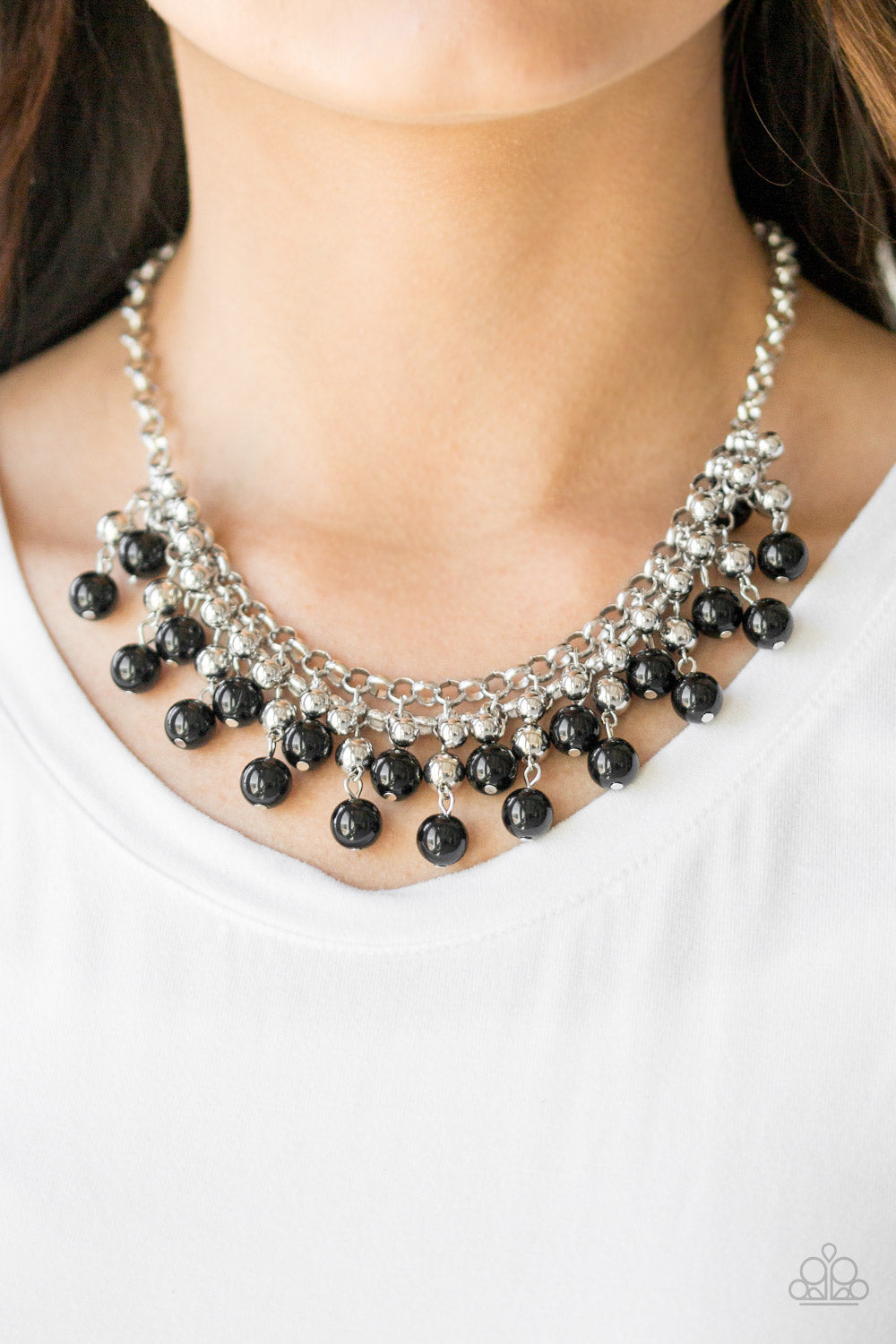 FRIDAY NIGHT FRINGE BLACK NECKLACE