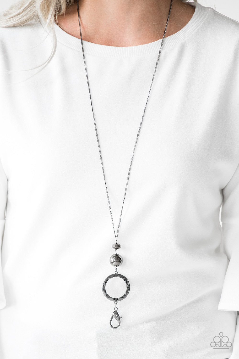 BOLD BALANCING ACT BLACK NECKLACE