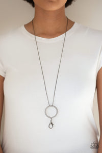 Center Of Attention BLACK LANYARD NECKLACE