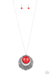 Medallion Meadow - Red NECKLACE