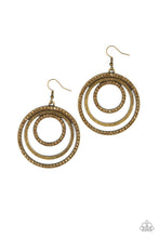 Load image into Gallery viewer, Rippling Refinement - Brass EARRINGS
