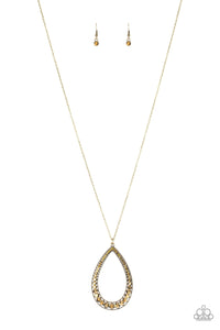 Big Ticket Twinkle - Brass NECKLACE