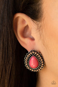 BEADED BLAST PINK EARRINGS