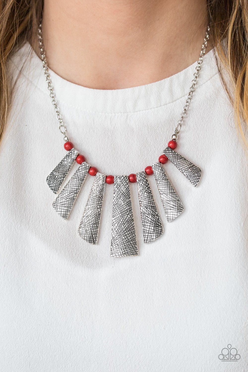 SASSY STONEHENGE RED NECKLACE